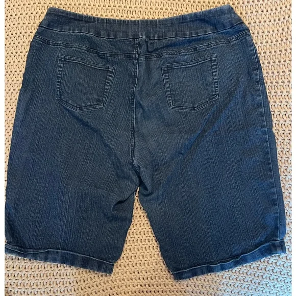 Soft Surroundings Stretch Blue Denim Bermuda Shorts Sz XL - Picture 6 of 8
